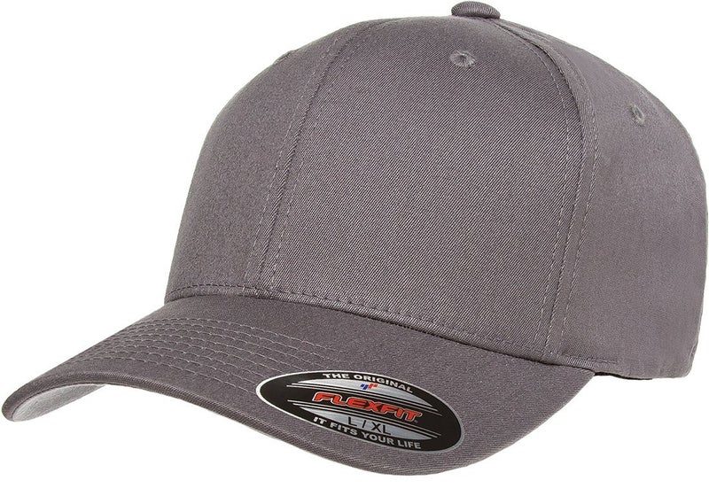 Flexfit Unisex Cotton Twill Fitted Baseball Cap, Grey, Small-Medium - Image 1